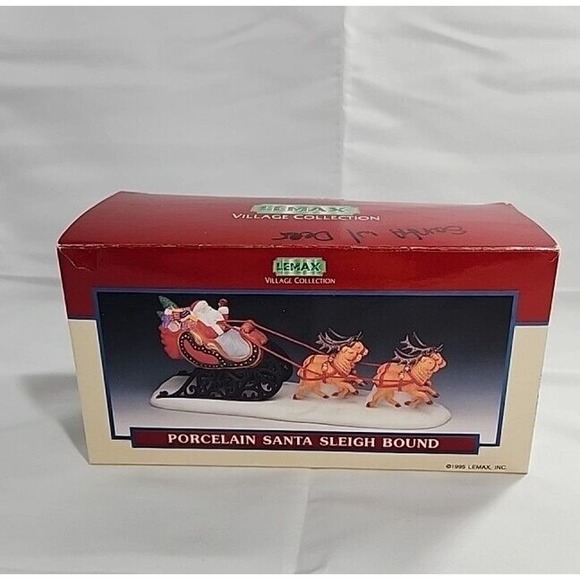 Lemax Village Collection #53157 1995 Porcelain Santa Sleigh Bound - Picture 10 of 10